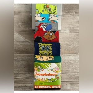 Nickelodeon Character Crew Socks 6 Pair New Fits Shoe Size 8-12